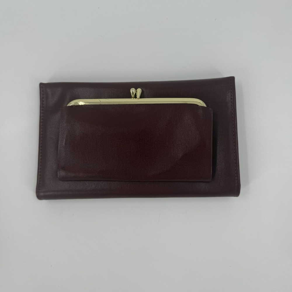 Vintage Princess Gardner Leather Checkbook Wallet Burgundy Clutch